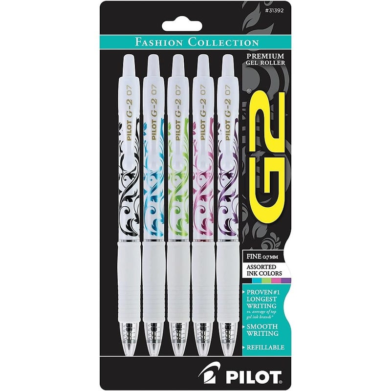 Pilot G2 Premium Gel Pens, Gel Roller Pens, Fine Point 0.7 mm Fashion Collection Assorted Colors 5 - Image 1